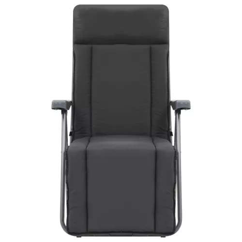  2 db szürke összecsukható kerti szék párnával 