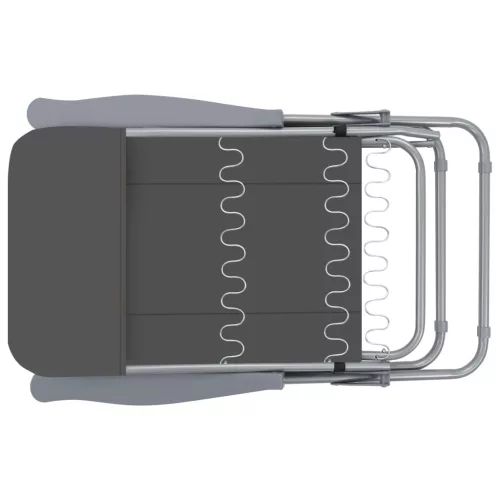  2 db szürke összecsukható kerti szék párnával 