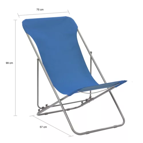  2 db kék acél/oxford szövet összecsukható strandszék