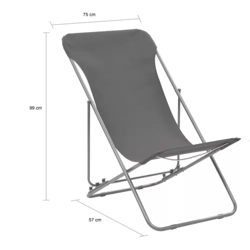  2 db szürke acél/oxford szövet összecsukható strandszék