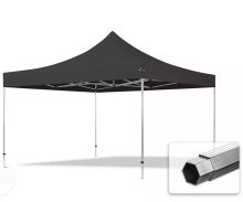   Professional összecsukható sátrak PROFESSIONAL 400g/m2 ponyvával, alumínium szerkezettel, oldalfal nélkül - 4x4m fekete