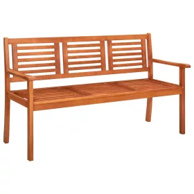  3 személyes tömör eukaliptuszfa kerti pad 150 cm