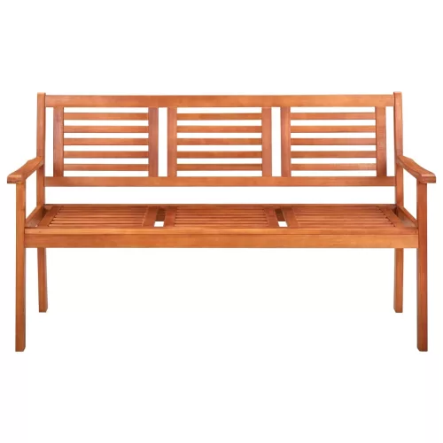  3 személyes tömör eukaliptuszfa kerti pad 150 cm
