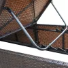  barna polyrattan napozóágy párnával