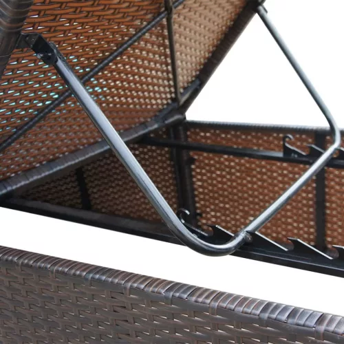  barna polyrattan napozóágy párnával