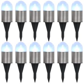  12 db fehér napelemes talajba szúrható LED-lámpa