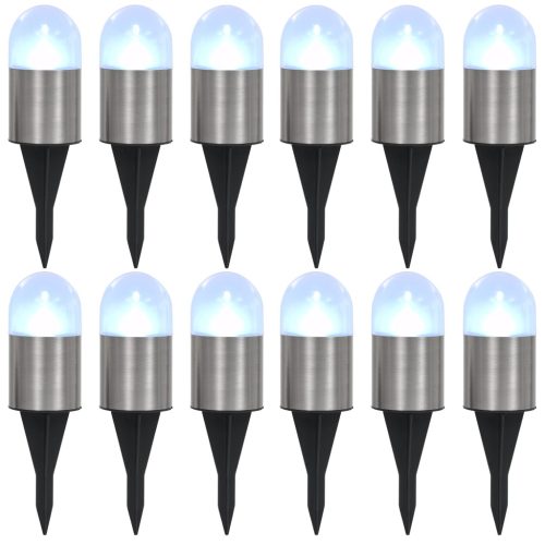 12 db fehér napelemes talajba szúrható LED-lámpa