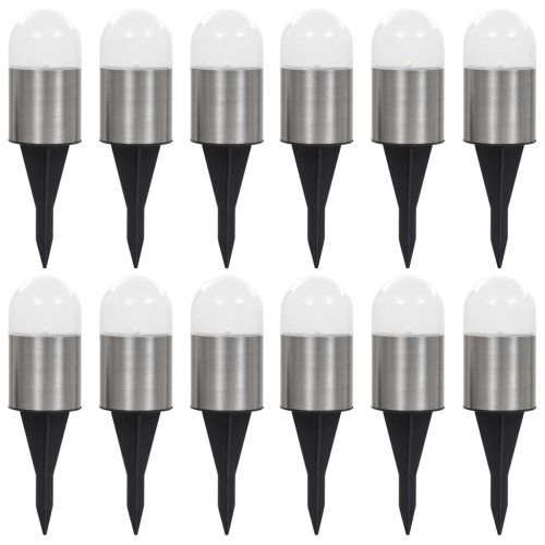  12 db fehér napelemes talajba szúrható LED-lámpa