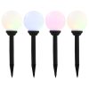  4 db napelemes kültéri LED gömblámpa, 15 cm RGB