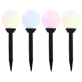  4 db napelemes kültéri LED gömblámpa, 15 cm RGB