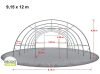 TP HIGHLANDER 9,15x12m ipari sátorcsarnok / mezőgazdasági sátor tűzálló PRIMEtex 2300 ponyvával
