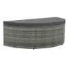  szürke 2 személyes polyrattan kerti kanapé párnákkal/ernyővel