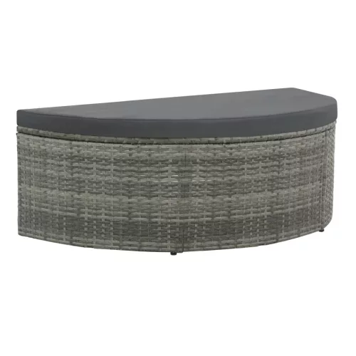  szürke 2 személyes polyrattan kerti kanapé párnákkal/ernyővel