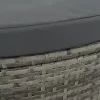  szürke 2 személyes polyrattan kerti kanapé párnákkal/ernyővel