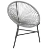 szürke polyrattan kerti kagylószék