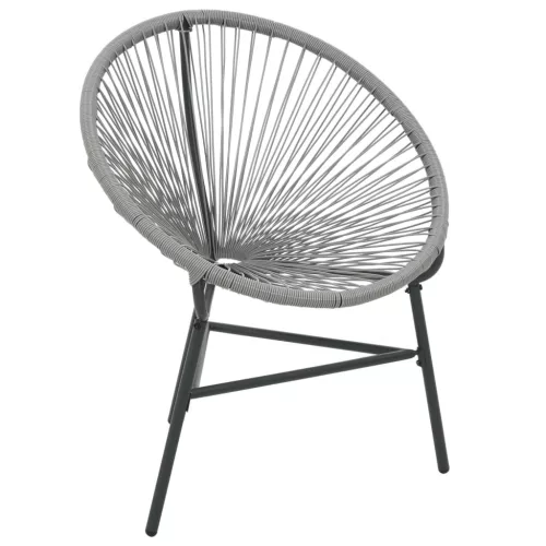  szürke polyrattan kerti kagylószék