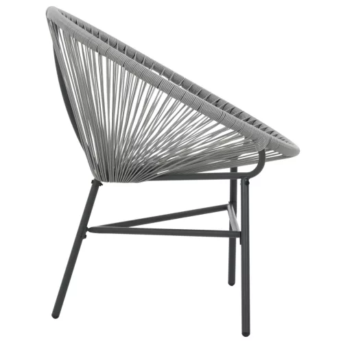  szürke polyrattan kerti kagylószék