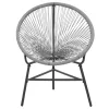  szürke polyrattan kerti kagylószék