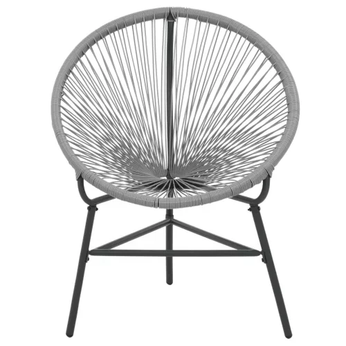  szürke polyrattan kerti kagylószék
