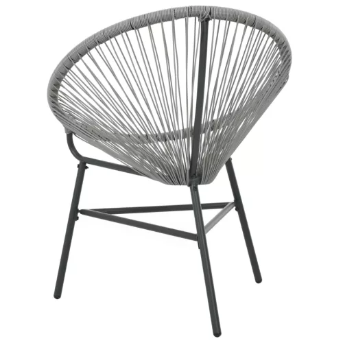  szürke polyrattan kerti kagylószék