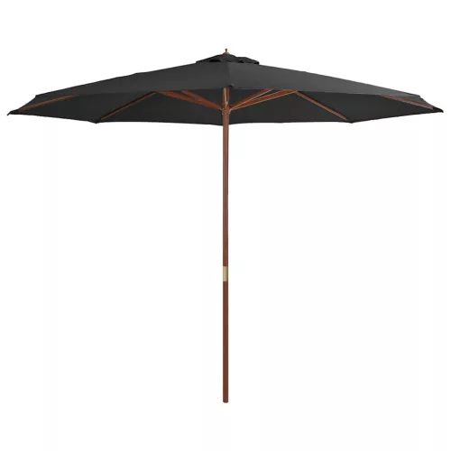  antracitszürke kültéri napernyő farúddal 350 cm