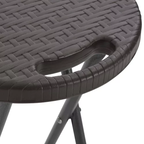  2 db barna összecsukható rattan küllemű HDPE és acél bárszék