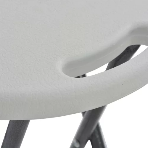  2 db fehér összecsukható HDPE és acél bárszék