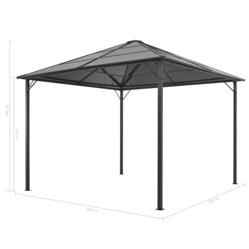  fekete alumínium pavilon függönnyel 3 x 3 m