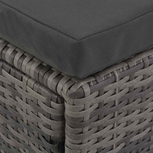  4-részes szürke polyrattan kerti bútorszett párnákkal