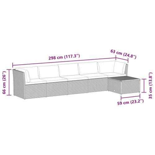  4-részes szürke polyrattan kerti bútorszett párnákkal