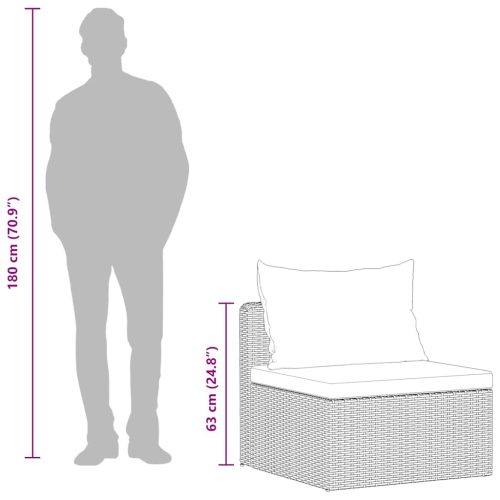  4-részes szürke polyrattan kerti bútorszett párnákkal