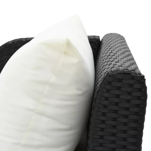  fekete polyrattan napozóágy párnával