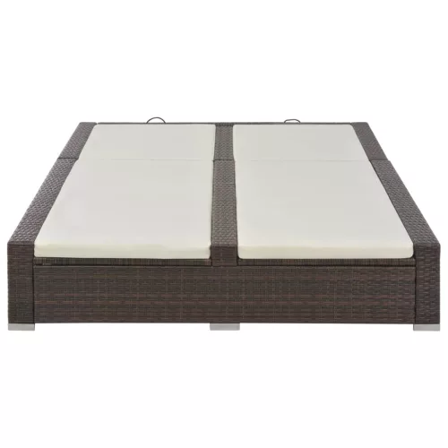  barna kétszemélyes polyrattan napozóágy
