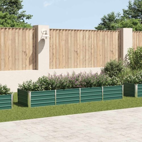  zöld horganyzott acél kerti magaságyás 320 x 80 x 45 cm