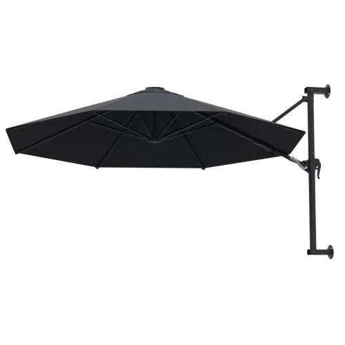  antracitszürke falra szerelhető napernyő fémrúddal 300 cm