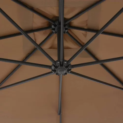  tópszínű konzolos kerti napernyő acélrúddal 300 cm