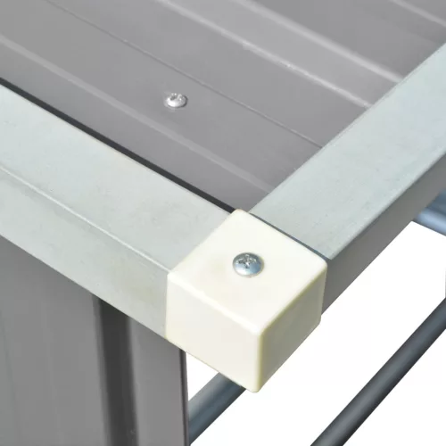  szürke horganyzott acél kerti tűzifatároló, 163 x 83 x 154 cm  