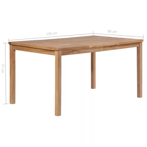  tömör tíkfa kerti asztal 150 x 90 x 77 cm