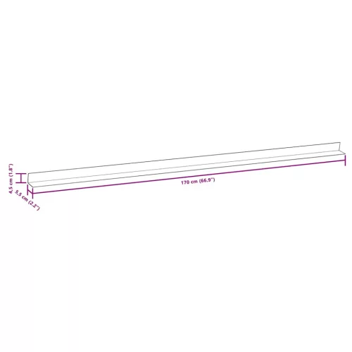  5 db fekete WPC teraszburkoló sarokprofil 170 cm