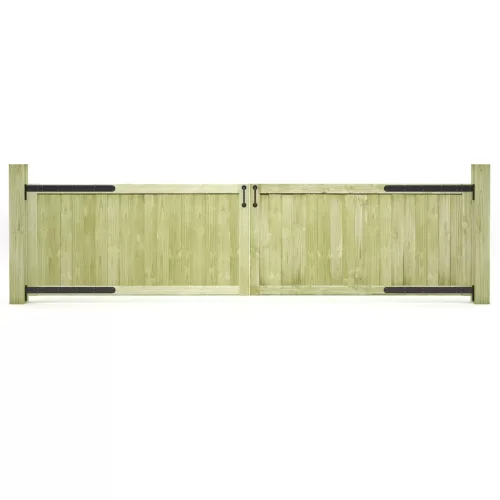  2 db impregnált fenyőfa kertkapu 300 x 75 cm