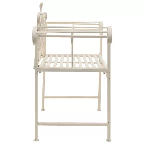  fehér antik fém kerti pad 132 cm