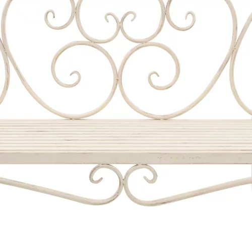  fehér antik fém kerti pad 132 cm