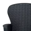  2 db antracit rattan hatású műanyag kerti szék párnával