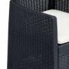  2 db antracit rattan hatású műanyag kerti szék párnával