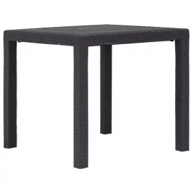    barna rattan küllemű műanyag kerti asztal 79 x 79 x 72 cm 