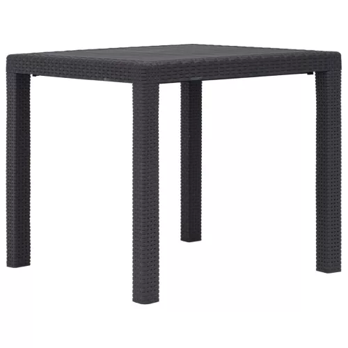  barna rattan küllemű műanyag kerti asztal 79 x 79 x 72 cm 