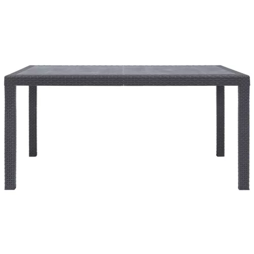  barna rattan hatású műanyag kerti asztal 150 x 90 x 72 cm