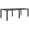  antracit rattan hatású műanyag kerti asztal 220 x 90 x 72 cm