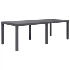    barna rattan küllemű műanyag kerti asztal 220 x 90 x 72 cm
