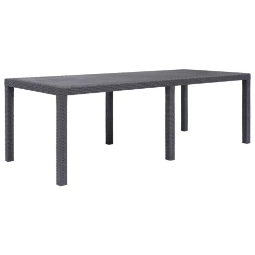  barna rattan küllemű műanyag kerti asztal 220 x 90 x 72 cm